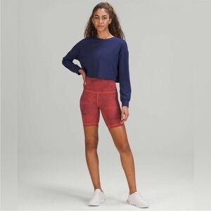 Lululemon Wunder Train High-Rise Short 8" Crackle Glaze Vintage Orange Larkspur